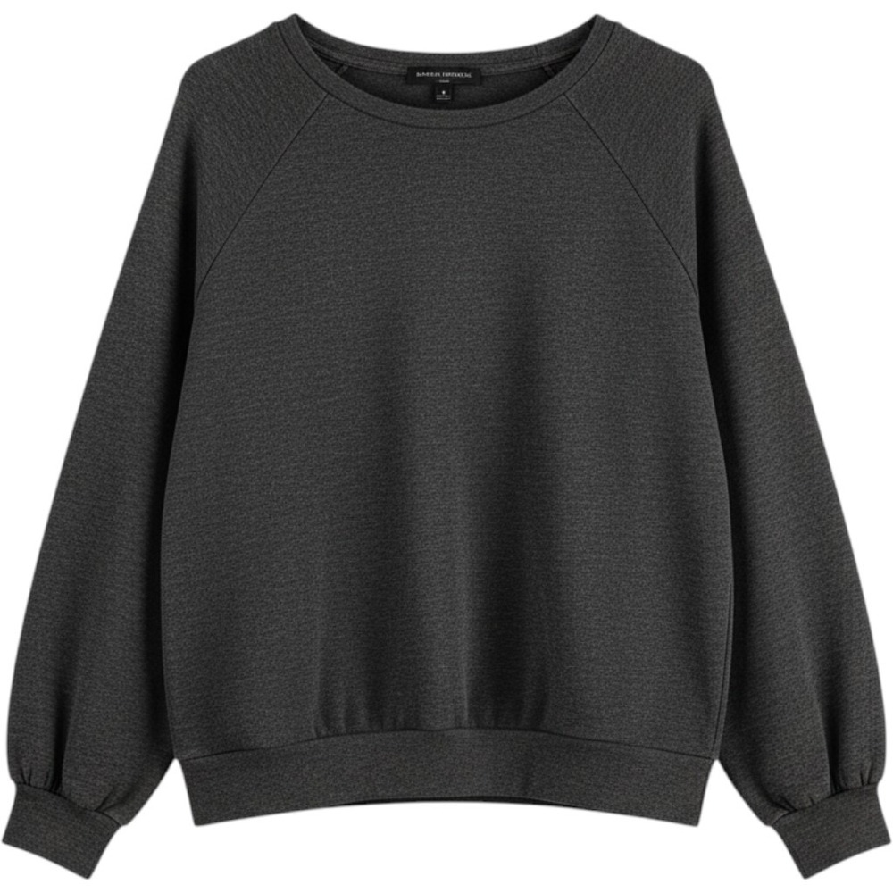 Banana Republic Womens Charcoal Gray Raglan Puff Sleeve Knit Top Medium